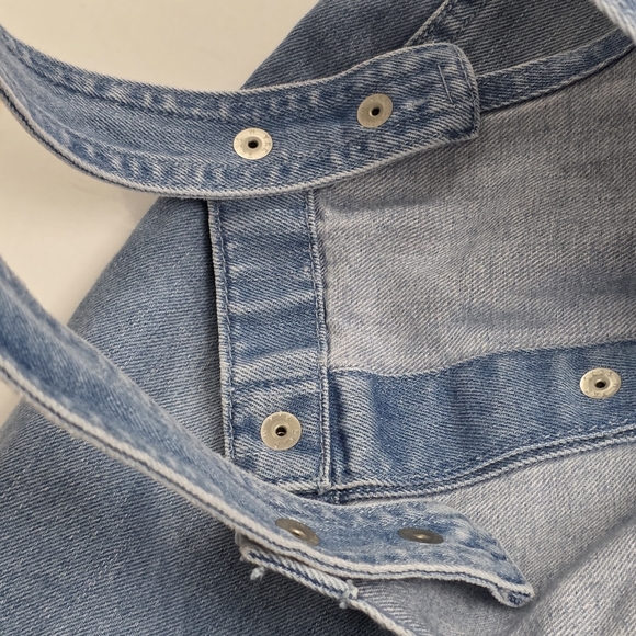 Girls Light Blue Cotton Denim Buttoned Overall Dress Size 12 NEW - Picture 7 of 11